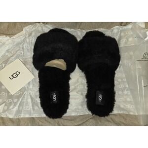 Ugg Fluff Slides. NIB. Black. Size 10